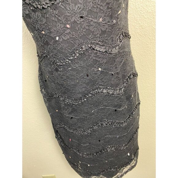 JS COLLECTIONS Black Lace Cocktail Dress 6 Petite Whimsigoth Fairy Grunge Y2K 90 - Picture 8 of 14